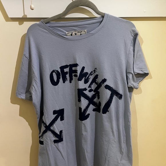 Off-White Light Blue Graphic Tee - Picture 4 of 4